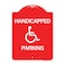 Signmission Designer Series Sign-Handicapped Parking, Red & White Aluminum Sign, 18" x 24", RW-1824-24629 A-DES-RW-1824-24629 - alternate 1